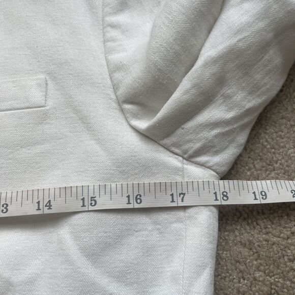 J Crew Schoolboy Blazer Size 4 White 100% Linen Jacket Academia Career Preppy - Picture 4 of 8
